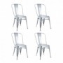 SET 4 BUC SCAUN RETRO DIN METAL SILVER