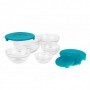 SET 5 BOLURI DE STICLA CU CAPAC,ALBASTRU