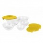 SET 5 BOLURI DE STICLA CU CAPAC, GALBEN