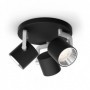 BYRL plate/spiral black 3x4.3W 24V