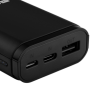 CANYON Power bank 10000mAh Li-poly battery, Input 5V/2A, Output 5V/2.1A, with Smart IC, Black, USB cable length 0.25m, 120*52*22