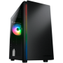 COUGAR | Purity RGB Black | PC Case | Mini Tower / TG Front Panel with ARGB strip / 1 x ARGB Fan / 3mm TG Left Panel
