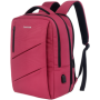 CANYON BPE-5, Laptop backpack for 15.6 inch, Product spec/size(mm): 400MM x300MM x 120MM(+60MM), Red, EXTERIOR materials:100% Po