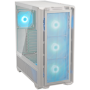 COUGAR | MX600 White | PC Case | Mid Tower / Mesh Front Panel / 3 x 140mm + 1 x 120mm Fans / Transparent Left Panel