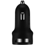 CANYON C-04 Universal 2xUSB car adapter, Input 12V-24V, Output 5V-2.4A, with Smart IC, black rubber coating with silver electrop