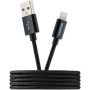 Canyon Lightning USB Cable for Apple, braided, metallic shell, cable length 1m, Black, 14.9*6.8*1000mm, 0.02kg