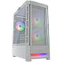 COUGAR | Case Airface RGB White | PC Case | Mid Tower / Mesh Front Panel / 2 x 140mm ARGB Fans / 1x 120mm ARGB Fan / TG Left Pan