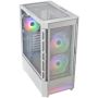 COUGAR | Case Airface RGB White | PC Case | Mid Tower / Mesh Front Panel / 2 x 140mm ARGB Fans / 1x 120mm ARGB Fan / TG Left Pan