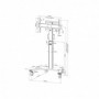 Stand podea mobil NM MUp 37-75" 70kg alb