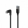 Cablu Lindy USB A la C, 90° 1m negru